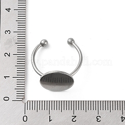 Non-Tarnish Adjustable 304 Stainless Steel Finger Rings Components&nbsp;STAS-K278-04E-P