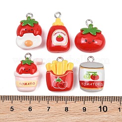 Tomato Theme Opaque Resin Pendants&nbsp;RE-CBA0E2-01
