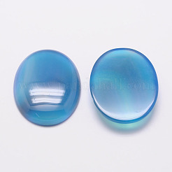 Dyed Oval Natural Blue Agate Cabochons&nbsp;X-G-K020-18x13mm-08