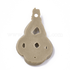 樹脂チャーム  模造ラタン編み風  中国結び  キャメル  32~33x20x3.5mm  穴：1.8mm&nbsp;RESI-S364-04A