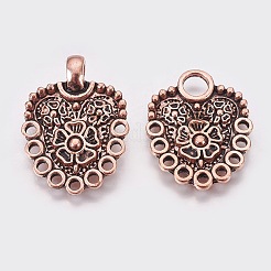 環境に優しい亜鉛合金フッククラスプ  赤銅鉱  25x20x2mm  穴：1.5~1.8mmと4.5mm  27x20x7mm  穴：1.8mm&nbsp;LS-PALLOY-WH0031-02R