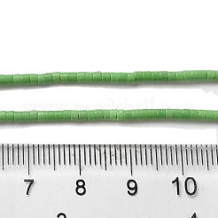 天然石瑪瑙ビーズ連売り  ディスク  染め＆加熱  ヒシビーズ  ミディアムシーグリーン  2x1mm  穴：0.5mm  約270個/連  15.24インチ（38.7cm）&nbsp;G-C139-A09-01