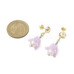 Handmade Glass Seed Beads Flower Stud Earrings&nbsp;EJEW-MZ00277-04