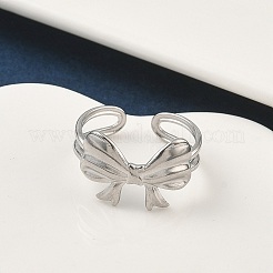 304 Stainless Steel Open Cuff Rings for Women&nbsp;RJEW-A079-11B-P
