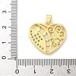 Brass Micro Pave Cubic Zirconia Pendants&nbsp;KK-S511-26B-G