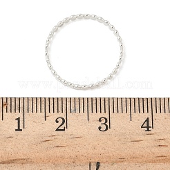 925 Sterling Silver Flat Beaded Finger Rings for Women&nbsp;RJEW-NH0002-01B-S