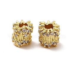 Rack Plating Brass Micro Pave Cubic Zirconia Spacer Beads&nbsp;KK-C010-09