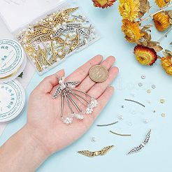 DIYビーズバングル作りキット  真鍮＆合金＆プラスチック＆アクリルビーズを含む  銅ワイヤー  ミックスカラー  ビーズ：476個/セット&nbsp;DIY-CA0003-11