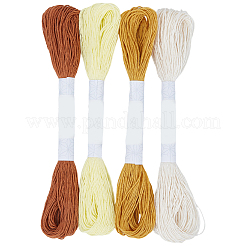 4かせ 4色 6層綿刺繍糸  クロスステッチの糸  ミックスカラー  1mm  約21.87ヤード（20m）/かせ  1 かせ/色&nbsp;EMBR-WH20001-003E