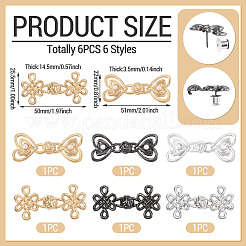 6Pcs 6 Styles Chinese Knot Alloy Adjustable Jean Button Pins&nbsp;FIND-TA0010-52