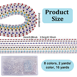 16 Yards 8 Colors Iron Rhinestone Cup Chains&nbsp;CH-NB0001-03