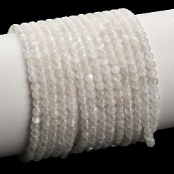 天然ホワイトムーンストーンビーズ連売り  スムーズなラウンド  3~3.5mm  穴：0.6~0.7mm  約133~140個/連  15.20~15.63''（38.6~39.7センチメートル）&nbsp;GG-CBA4399-B03-02