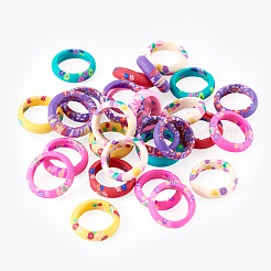 30Pcs Handmade Polymer Clay Finger Rings&nbsp;RJEW-TA0001-11B