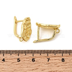 真鍮製フープピアスパーツ  ラッチバック  ゴールドカラー  20x12.7x12.5mm  穴：1.5mm  ピン：1.3mm&nbsp;KK-Z154-02G