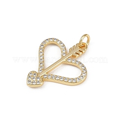 Brass Micro Pave Clear Cubic Zirconia Pendants&nbsp;KK-S528-18G