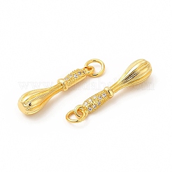 Rack Plating Brass Micro Pave Cubic Zirconia Pendants&nbsp;KK-I699-08G
