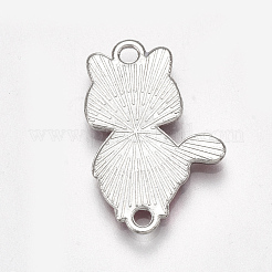印刷された合金リンクコネクター  エナメル  ラクーン  プラチナ  ミックスカラー  24x15x2mm  穴：1.8mm&nbsp;PALLOY-S118-10