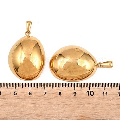 304ステンレスペンダント  卵の形のチャーム  ゴールドカラー  36.5x26x11mm  穴：7.5x3mm&nbsp;STAS-Z202-04G-02