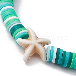 12Pcs 12 Color Polymer Clay Heishi Surfer Stretch Bracelets Set&nbsp;BJEW-JB10011