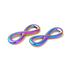 イオンプレーティング（IP）304ステンレスペンダント  無限チャーム  虹色  23.5x8x2.5mm  穴：4x7mm&nbsp;STAS-L268-025MC