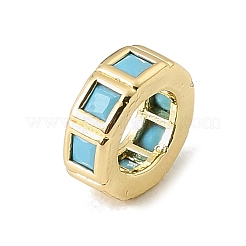 Brass Micro Pave Cubic Zirconia European Beads&nbsp;CU-CBA389D-05G-01