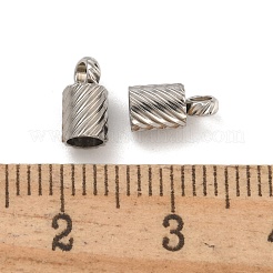 変色しにくい304ステンレススチールコードエンド  コラム  ステンレス鋼色  8x4mm  穴：1.8mm  内径：3mm&nbsp;STAS-Z084-07P-01A