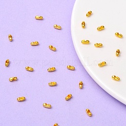 真鍮製ボールチェーンコネクター  カドミウムフリー＆鉛フリー  ゴールドカラー  5.5x2mm  1.5mmボールチェーンに適合&nbsp;X-EC309-1G