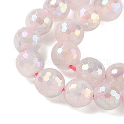 Electroplated Natural Rose Quartz Beads Strands&nbsp;G-Z038-A03-03AB-01