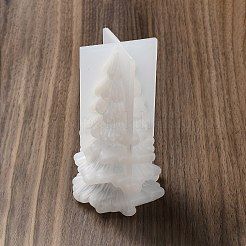 DIYのクリスマスツリーディスプレイシリコンモールド  レジン型  UVレジン用  エポキシ樹脂工芸品作り  ホワイト  126x73x71.5mm&nbsp;DIY-P075-A04
