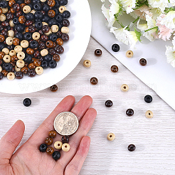 400Pcs 4 Styles  Natural Wood Beads&nbsp;WOOD-GF0002-15A