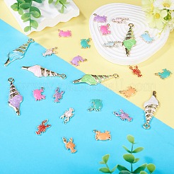 60Pcs 15 Styles Alloy and Enamel Big Pendants&nbsp;FIND-TA0010-95