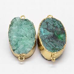 Electroplated Natural & Dyed Druzy Agate Links connectors&nbsp;G-N0168-018B