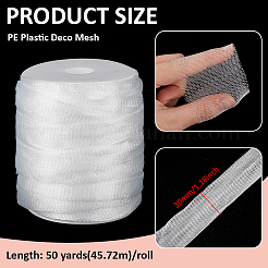 PEプラスチックデコメッシュ1枚  梱包資材用保護ネット  ホワイトスモーク  1-1/8インチ（30mm）&nbsp;OCOR-BC0009-72C