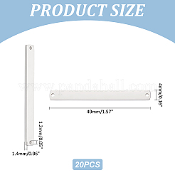 304ステンレススチールコネクタチャーム20個  矩形リンク  ステンレス鋼色  40x4x1.4mm  穴：1.2mm&nbsp;FIND-UN0003-77
