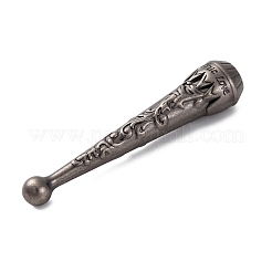 合金コードの端  ボロタイエンドキャップ  アンティークシルバー  52x11mm  内径：5mm&nbsp;PALLOY-WH0022-03AS