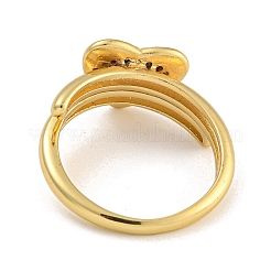 2Pcs 2 Styles Brass Micro Pave Cubic Zirconia Adjustable Rings for Women&nbsp;RJEW-P127-14G