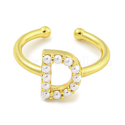 Rack Plating Brass Open Cuff Rings for Women&nbsp;RJEW-F162-01G-D