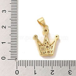 Rack Plating Brass Micro Pave Clear Cubic Zirconia Pendants&nbsp;KK-C047-21A-G
