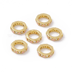 Rack Plating Brass Enamel Cubic Zirconia Linking Rings&nbsp;KK-M231-25G-B