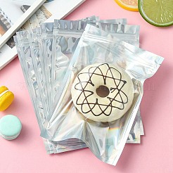 長方形のジッパー付きプラスチック製グリッターホログラフィックバッグ  再封可能なバッグ  透明  20x14cm  穴：6mm  片側の厚さ：2.3ミル（0.06mm）&nbsp;OPP-YW0001-03D