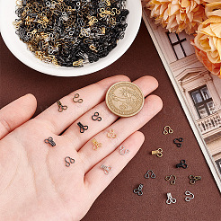 真鍮インターロッキングクラスプ300色5個  フックとアイの留め具  ミックスカラー  10x7x25mm  穴：1.3mm  60個/カラー&nbsp;FIND-GO0002-45