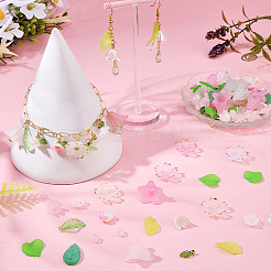 葉っぱと花のジュエリー作りキット  ABSプラスチックイミテーションパールビーズを含む  アクリルビーズとペンダント  ミックスカラー&nbsp;DIY-SC0031-73