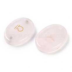 12個 12スタイル 12星座 天然ローズクォーツ フラットオーバルリンク コネクターチャーム  16x12x3mm  穴：1.2mm  1個/スタイル&nbsp;G-K359-05B