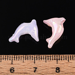 プラスチックビーズ  模造ゼリー  イルカ  ABカラーメッキ  ミックスカラー  15x10x5.5mm  穴：3.5mm  約2272個/500g&nbsp;KY-N026-20