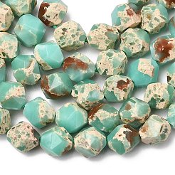 合成寿山石ビーズ連売り  スターカットラウンドビーズ  多面カット  ターコイズ  9~10x9~10x9~10mm  穴：1~1.4mm  約38~40個/連  14.88''（15.08''センチメートル）&nbsp;G-Z119-A01-03A