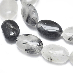 Natura Tourmalinated Quartz/Black Rutilated Quartz Beads Strands&nbsp;G-D0001-19