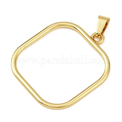 304ステンレスペンダント  中空  ゴールドカラー  正方形  34x29.5x1.2mm  穴：6x3mm&nbsp;STAS-K315-02B-G