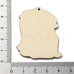 木製のペンダント  先生の日のテーマ  バッグ  45.5x39x2.5mm  穴：1.6mm&nbsp;WOOD-H107-04-14