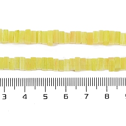 手作りランプワークビーズ連売り  シードビーズ付きスクエア  きいろ  5.5~6x5~6x2.5~3mm  穴：0.7mm  約151~153個/連  16.14''（41センチメートル）&nbsp;LAMP-Q037-02B-02