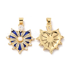 Brass Micro Pave Clear Cubic Zirconia Pendants&nbsp;ZIRC-Z018-07G